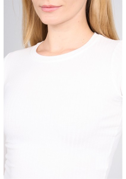 K26 608-20 Beyaz Kadın O Yaka Kaskorse Sweat indirimleri