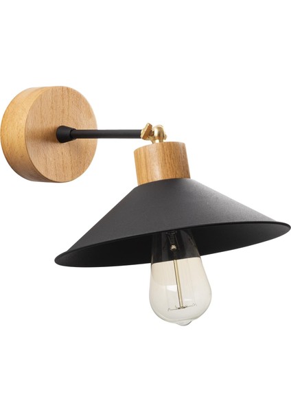 Konik Hareketli Başlık Metal Sıvama Tekli Mafsallı Natural Ahşap Aplik Siyah KONIKSIVAMA-N-620 fiyatları