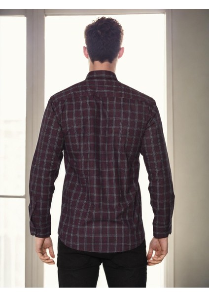 G711 Dewberry Erkek Gömlek-Bordo-1 fiyatları