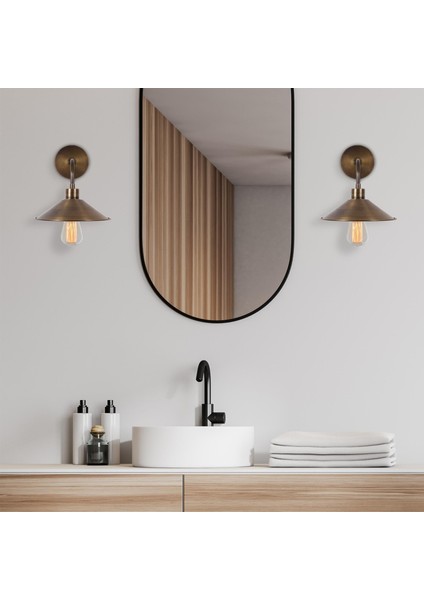 Konik Retro Metal Sıvama Tekli Mafsallı Aplik Eskitme, Vintage Duvar Lambası KONIKSIVAMA-N-664 modelleri