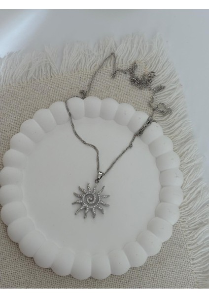 Xuping Zirkon Taşlı Güneş Model Silver Renk Kolye modelleri