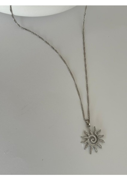 Xuping Zirkon Taşlı Güneş Model Silver Renk Kolye fırsatları