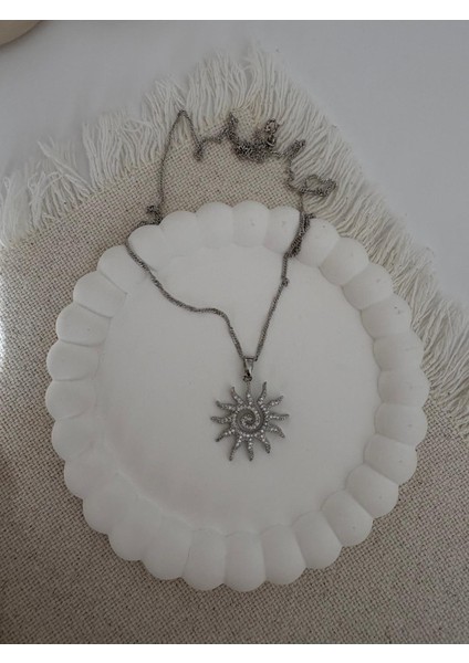 Xuping Zirkon Taşlı Güneş Model Silver Renk Kolye indirimleri