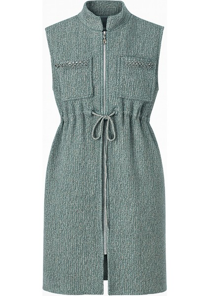 Kadın Fermuar Kapama Mütevazı Büyük Beden Yelek