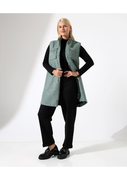 Kadın Fermuar Kapama Mütevazı Büyük Beden Yelek modelleri