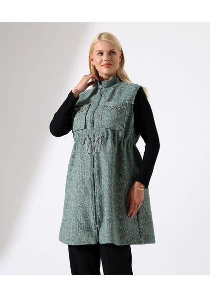 Kadın Fermuar Kapama Mütevazı Büyük Beden Yelek fırsatları