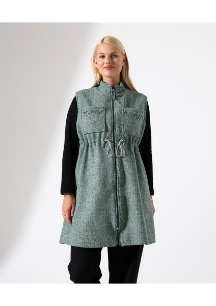 Kadın Fermuar Kapama Mütevazı Büyük Beden Yelek indirimleri