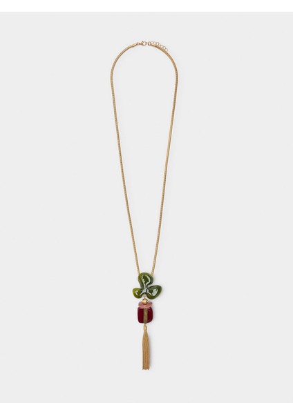 Resin Çiçekli Uzun Kolye fiyatları