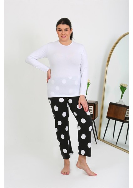 Kadın Büyük Beden Tek Alt Pijama Siyah NSL0061