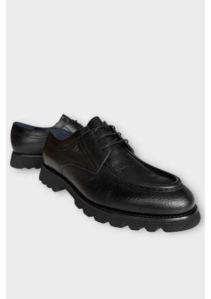 Erkek Hakiki Deri Bağcıklı Kalın Taban Ayakkabı Siyah fiyatları