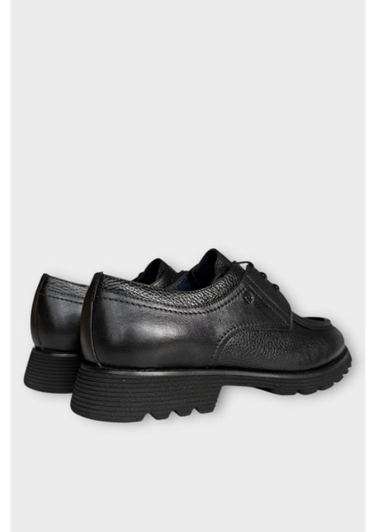 Erkek Hakiki Deri Bağcıklı Kalın Taban Ayakkabı Siyah fırsatları