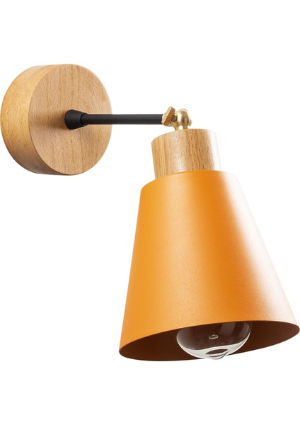 Konikkem Hareketli Başlık Metal Sıvama Tekli Mafsallı Natural Ahşap Aplik Turuncu KONIKKEM-N-615 fiyatları