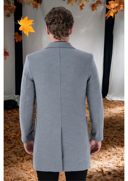 PLT8384 Dewberry Erkek Palto-Düz Gri fiyatları