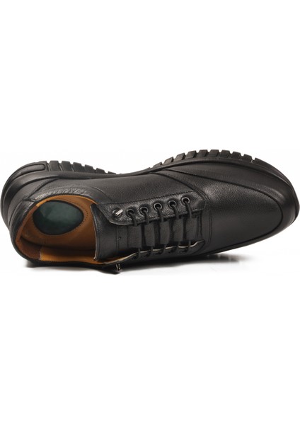 Siyah Hakiki Deri Bağcıklı Erkek Günlük Ayakkabı 315 M fırsatları