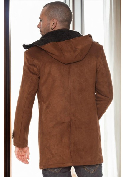 PLT9399 Dewberry Süet Görünümlü Erkek Palto-Açık Camel fiyatları