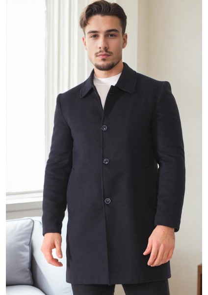 PLT9364 Dewberry Erkek Palto-Lacivert