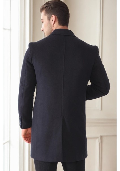 PLT9364 Dewberry Erkek Palto-Lacivert fiyatları