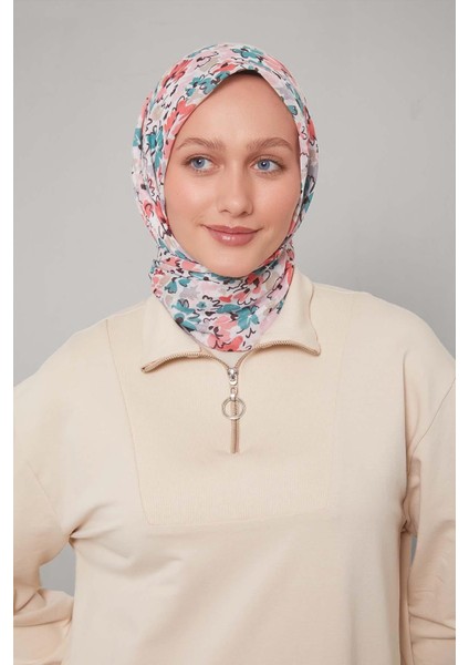 Gri Karışık Çiçek Desen Soft Eşarp fiyatları