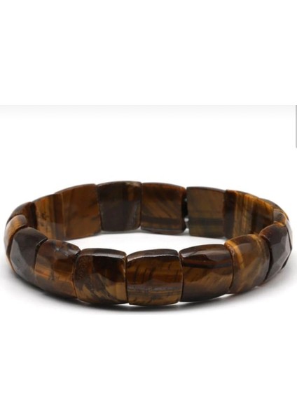 Orijinal Gerçek Kaplan Gözü Doğal Taş Roleks Bileklik 18 cm