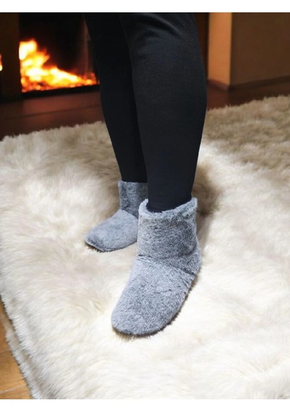 Yumuşak Kaymaz Taban Sessiz Hafif Peluş Panduf Ev Bot