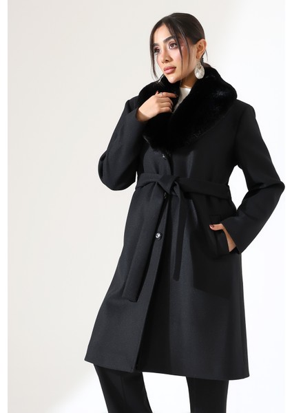 Kadın Şal Yaka Kürk Kısa Kaşe Büyük Beden Kaban indirimleri