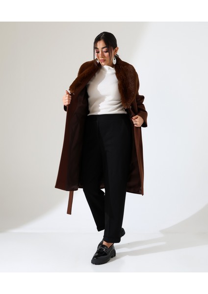 Kadın Şal Yaka Kürk Kısa Kaşe Büyük Beden Kaban modelleri