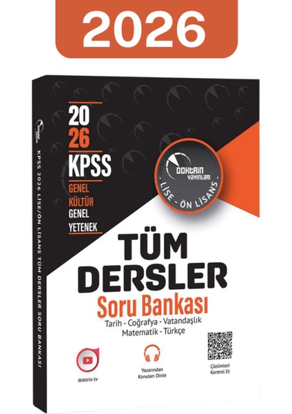 2026 Lise/önlisans Kpss Tüm Dersler Soru Bankası