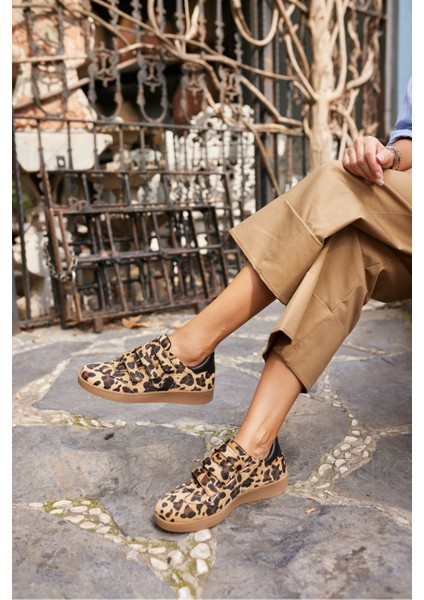 Isabel Kadın Leopar Cırtlı Kaucuk Tabanli Sneaker modelleri