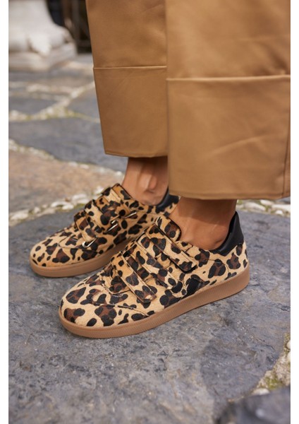Isabel Kadın Leopar Cırtlı Kaucuk Tabanli Sneaker indirimleri