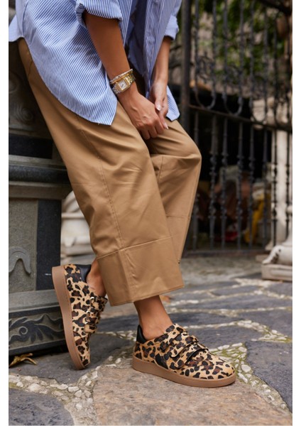 Isabel Kadın Leopar Cırtlı Kaucuk Tabanli Sneaker