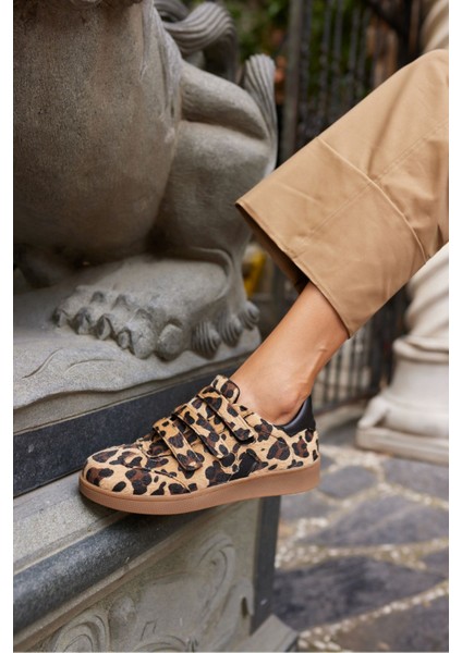 Isabel Kadın Leopar Cırtlı Kaucuk Tabanli Sneaker