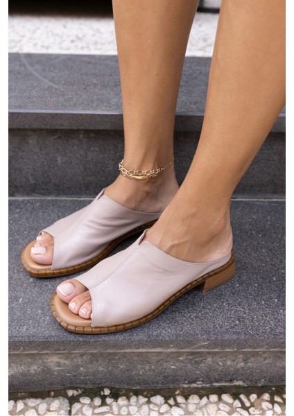 Crocic Kadın Vizon Gercek Deri Terlık