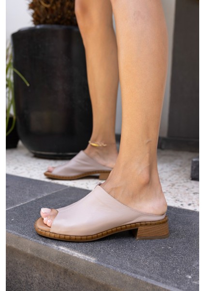 Crocic Kadın Vizon Gercek Deri Terlık