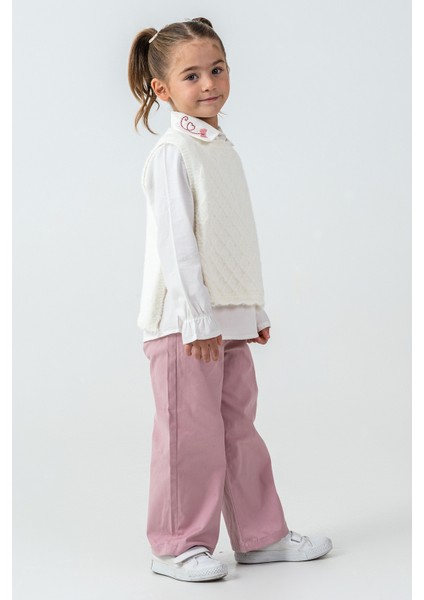 Yakası Kalp Nakışlı Kız Çocuk 3\'lü Takım - 26K 4465 modelleri