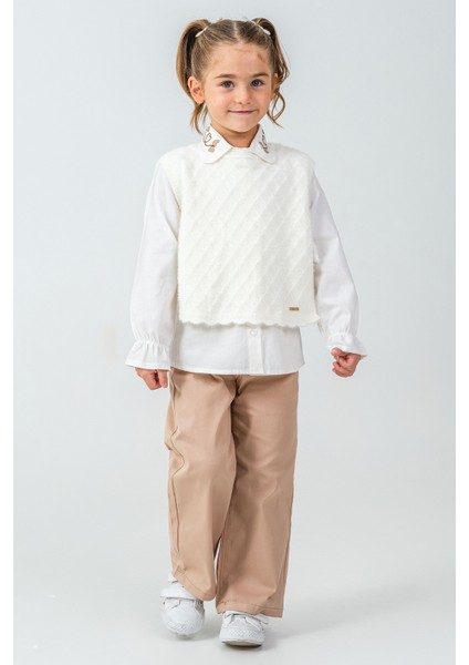 Yakası Kalp Nakışlı Kız Çocuk 3\'lü Takım - 26K 4465 modelleri