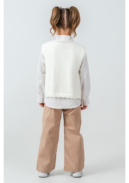 Yakası Kalp Nakışlı Kız Çocuk 3\'lü Takım - 26K 4465 indirimleri