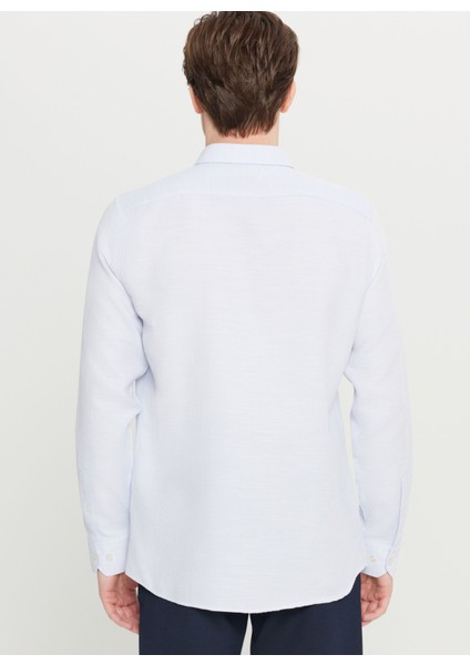 Tailored Fit Düğmeli Yaka Açık Mavi Erkek Gömlek ACE020261601_AMV indirimleri