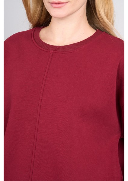 Çetinkaya Fithit 8514 Kadın Bisiklet Yaka 3 Iplik Loose Fit Sweatshirt Bordo modelleri