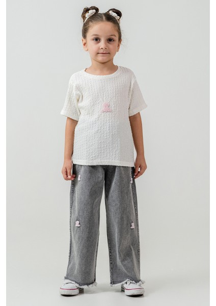 Tavşan Nakışlı Kız Çocuk 3\'lü Takım - 26K 2246 indirimleri