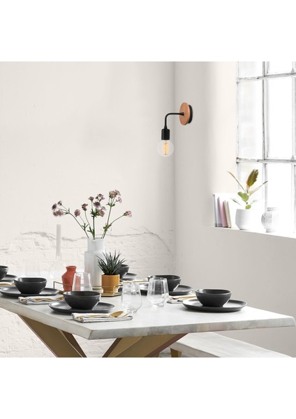 Harput Rustik Ahşap Metal Tekli Aplik Pütürlü Siyah,endüstriyel Dekoratif Duvar Lambası HARPUT-MR735 modelleri