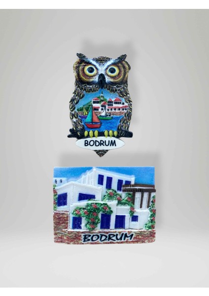Bodrum Temalı (2 Adet) Kabartmalı Polyester Magnet Buzdolabı Süsü (KOD:920)