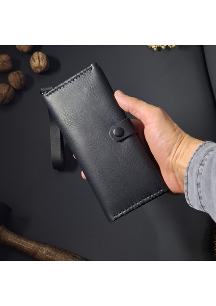 Uzun Cüzdan Bilek Askılı Gerçek Deri El Yapımı Telefon Çantası fırsatları