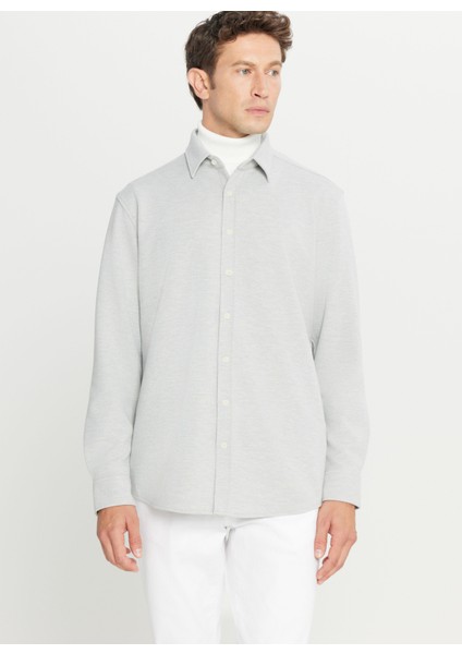 Comfort Fit Klasik Yaka Gri Erkek Gömlek ACE020261246_GRI modelleri