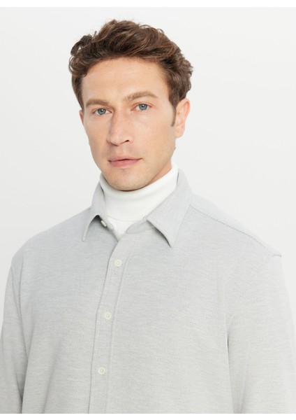 Comfort Fit Klasik Yaka Gri Erkek Gömlek ACE020261246_GRI fırsatları