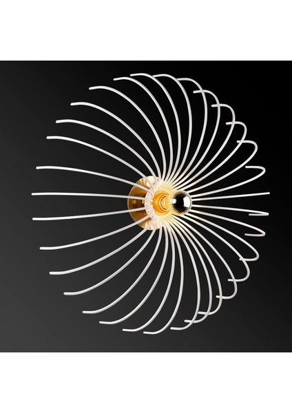 Karsortel Vintage Tel Başlıklı Aplik Beyaz Çap 56CM,RUSTIK Dekoratif Duvar Lambası KARSORTEL-N-644-M indirimleri