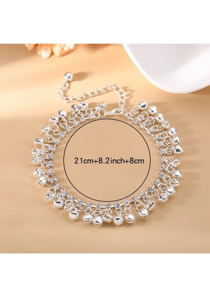 Şık ve Zarif Taşlı Zilli Kadın Ayak Halhal