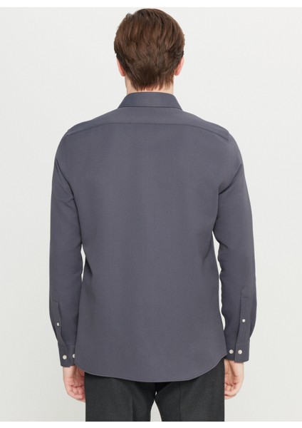 Tailored Fit Italyan Yaka Antrasit Erkek Gömlek ACE020261600_ATR indirimleri