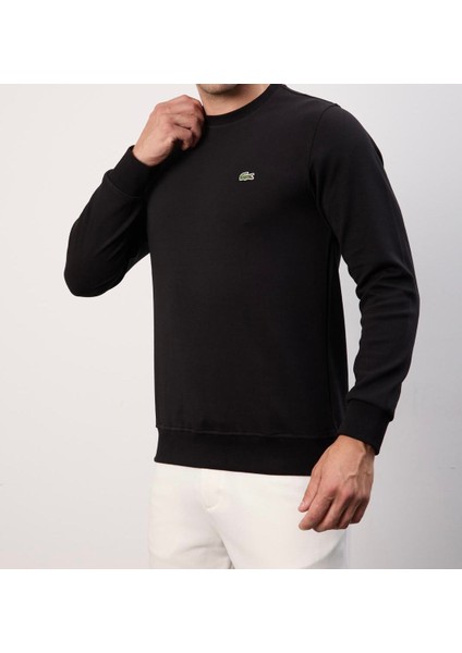 Basıc Bisiklet Yaka Regular Fit Siyah Uzun Kol