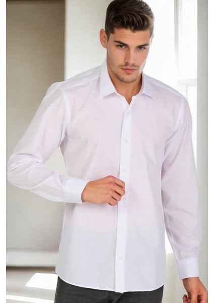 G926 Dewberry Erkek Gömlek-Beyaz