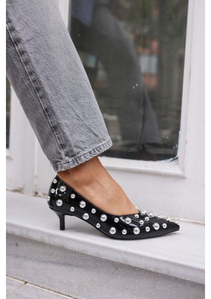 Cambi Kadın Siyah Trok Detay Stıletto
